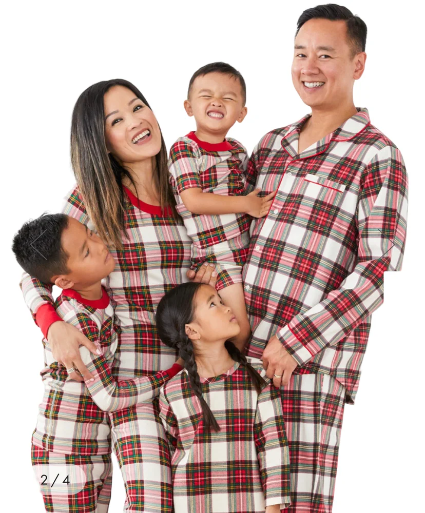 Hanna Andersson Organic Cotton Soft Plaid Matching Pajama Set Women Size XLarge